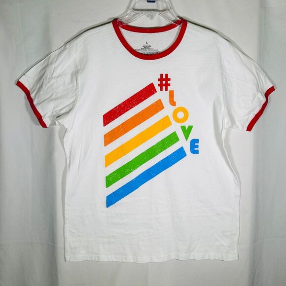 Tops - LOVE Rainbow Retro Vintage 70s 80s T-shirt size Large 100% Cotton